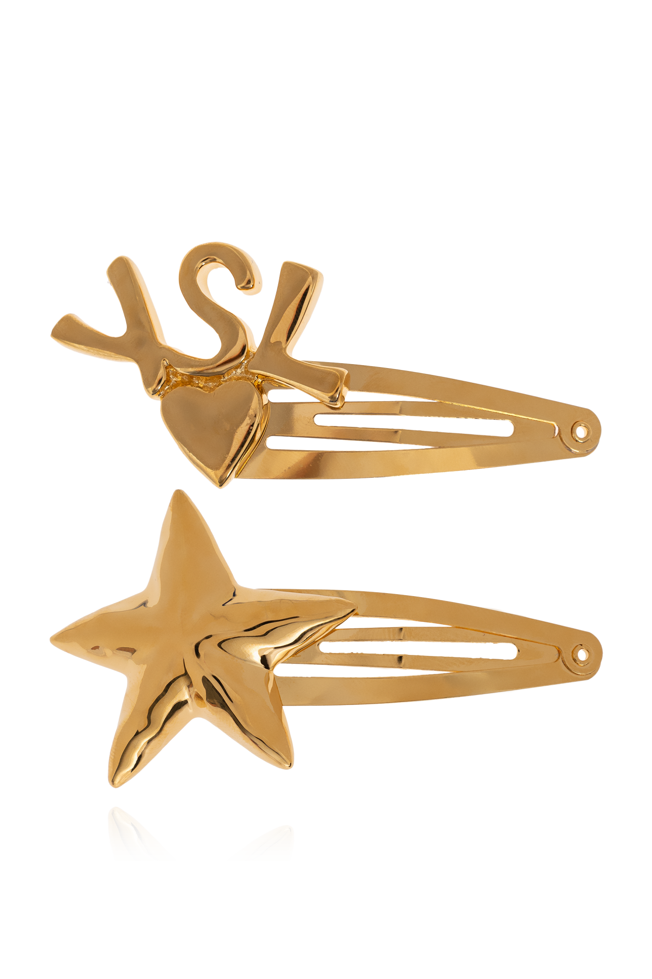 【関税＆送料込み】Saint Laurent Cassandre l Hair Clips Buy SAINT LAURENT Gold Cassandre Hair Clips in Gold-tone
